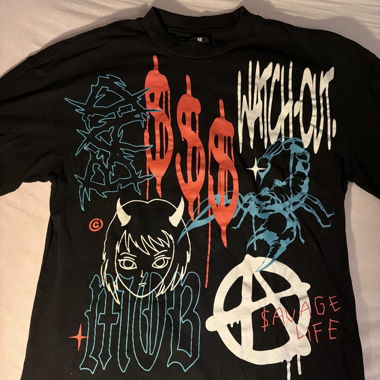 T-shirt noir graphique
