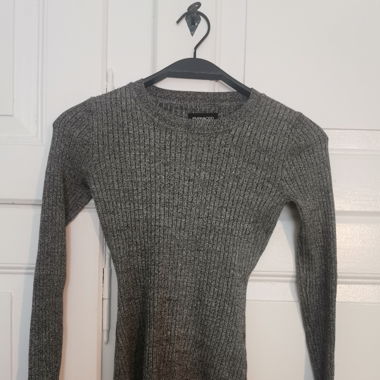 Langarm Top grau-schwarz