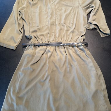 Olive Shirt Dress with Belt