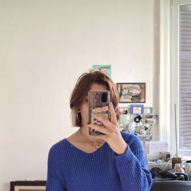 Blue knitten sweater