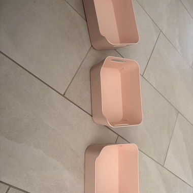 Panier de rangement rose 3x