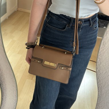 Borsa a tracolla marrone nero