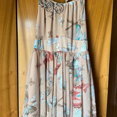 Cocktail Kleid mit buntem Schmetterling Muster