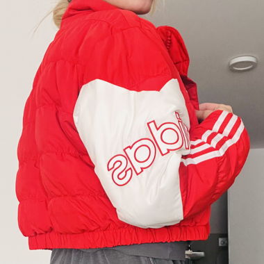 Adidas Original Jacke in Rot/Weiss
