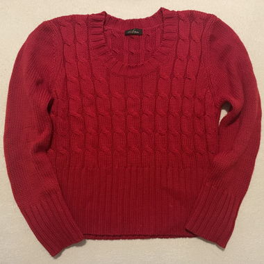 Red knit sweater