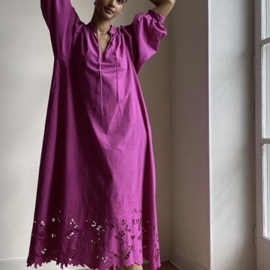 Langes Kleid von H&M aus Baumwolle – Grösse M 