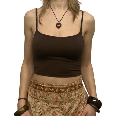 brown tank top