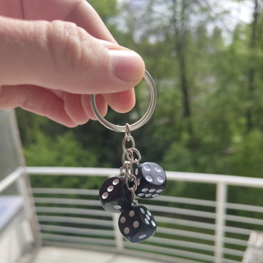 Black and white dice keychain würfel Anhänger