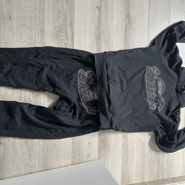 Trapstar black hooded tracksuit set