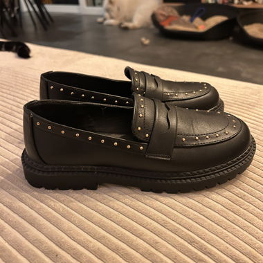 Gemo black studded loafers, size 36