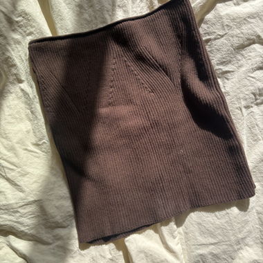 Lamarel Braun Strick-Tube-Top
