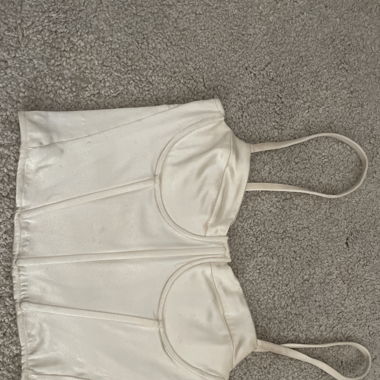 white crop-top corset