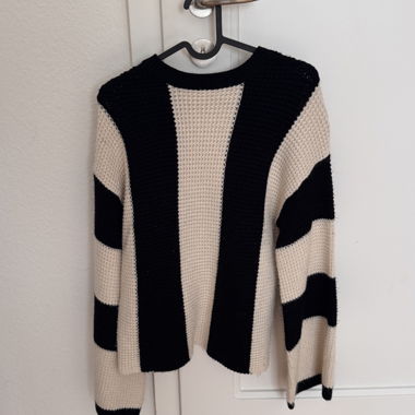 Strickpullover Schwarz und Beige