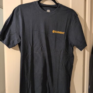 T-shirt Element blu scuro con logo giallo