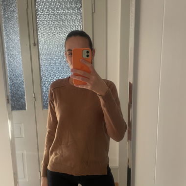 Pull en maille marron