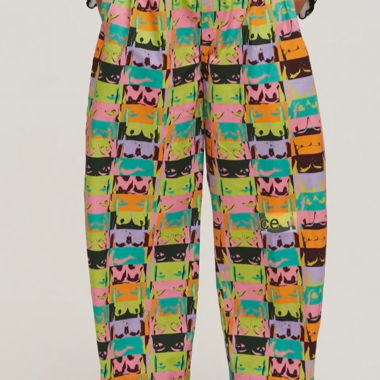 Pantalon large multicolore à imprimé pop-art