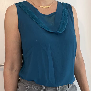 Top sans manches bleu Naf Naf
