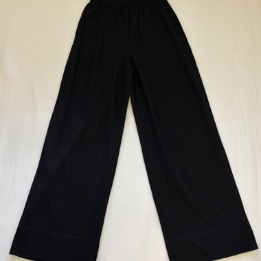 Black wide fabric trousers