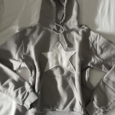 Felpa con cappuccio grigia "Grey star"