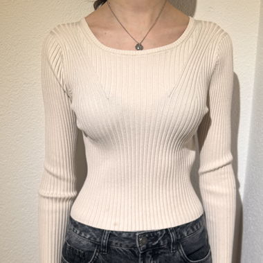 Strickoberteil beige