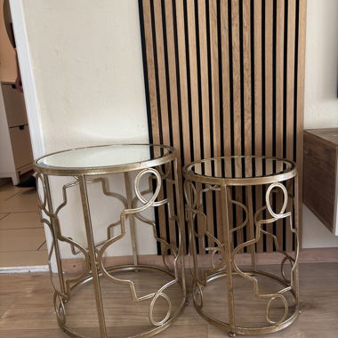 Tables d’appoint dorées, lot de 2