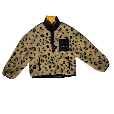 Giacca OBEY teddy leopard / pile Sherpa mezza zip