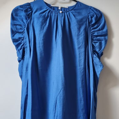 Second Female - Blaues Puffärmel-Blusenshirt XS