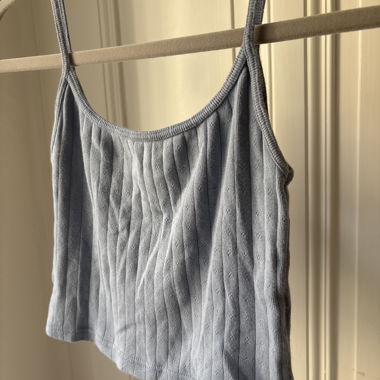Pastel blue spaghetti-strap top