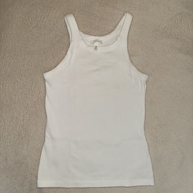 H&M white ribbed tank top size M
