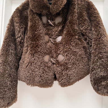 Stradivarius brown faux fur jacket 