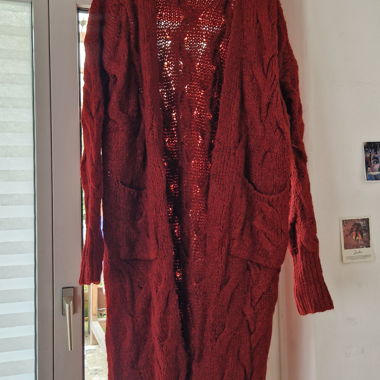 Cardigan in maglia rossa