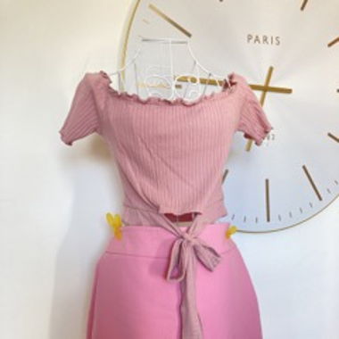Off-Shoulder Oberteil in Pink