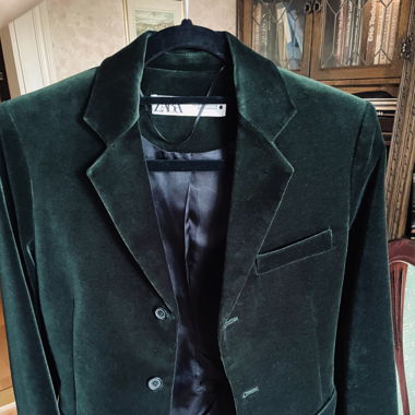 Zara Blazer / Samtblazer Grün
