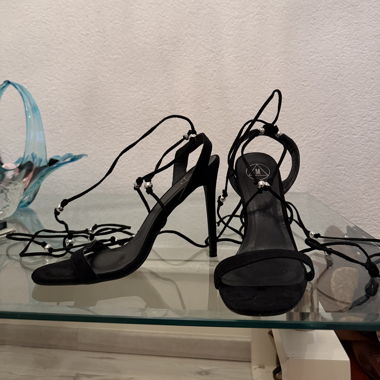 Black high-heel sandals