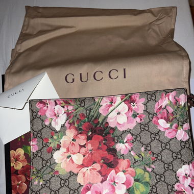 WOMENS SMLG/Blooms print GG Supreme canvas