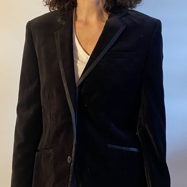 Black velvet blazer