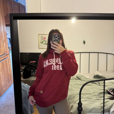 Felpa con cappuccio Pull&Bear rossa