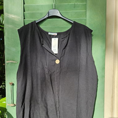 Plussize Viscose Top in Schwarz