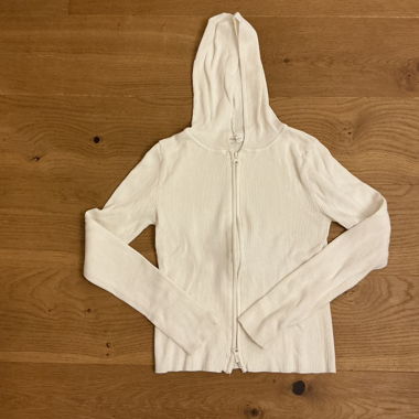 White zip-up hoodie