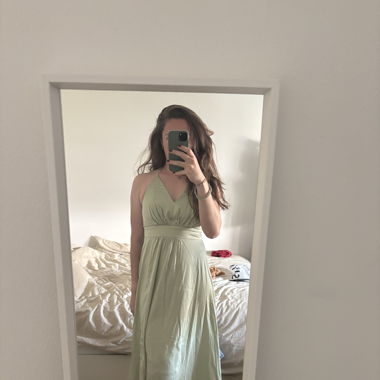 Robe longue vert sauge 