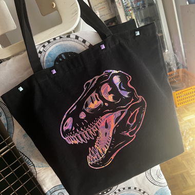 Borsa tote nera T-Rex