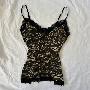 Free shipping Vintage y2k camouflage top