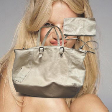 Sac en cuir de veau crème vintage