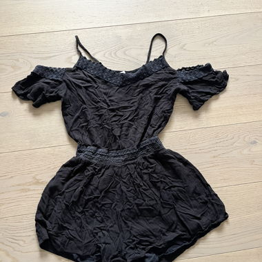 Black Jumpsuit with Off-Shoulder Straps