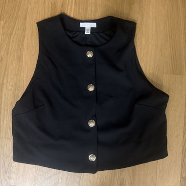 Schwarze H&M Weste mit Knöpfen S