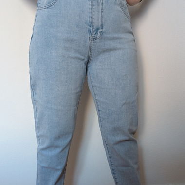 Jeans a vita alta blu chiaro