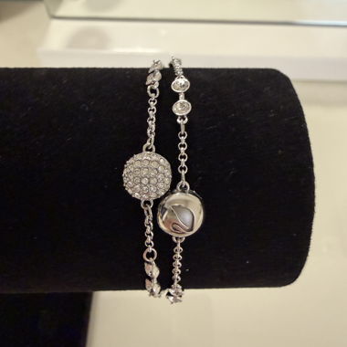 Silver-colored Swarovski rhinestone bracelet