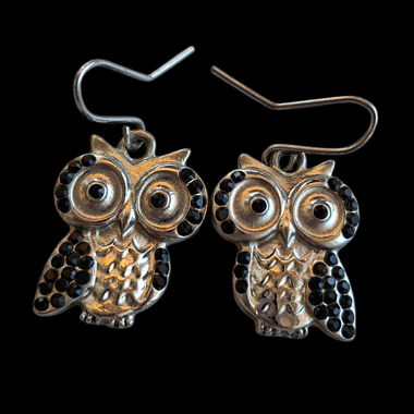 Boucles hibou argentées