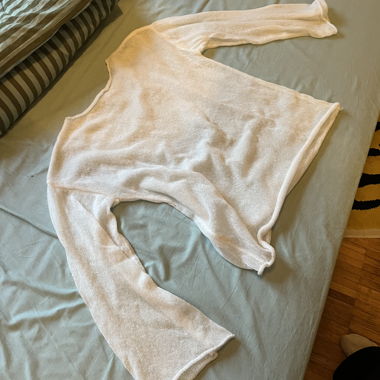 White baggy transparent pullover