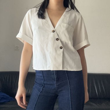 cute white crop blouse